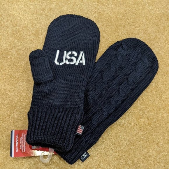 NWT Team USA Apparel GO USA Olympics Navy Mittens - Picture 4 of 6